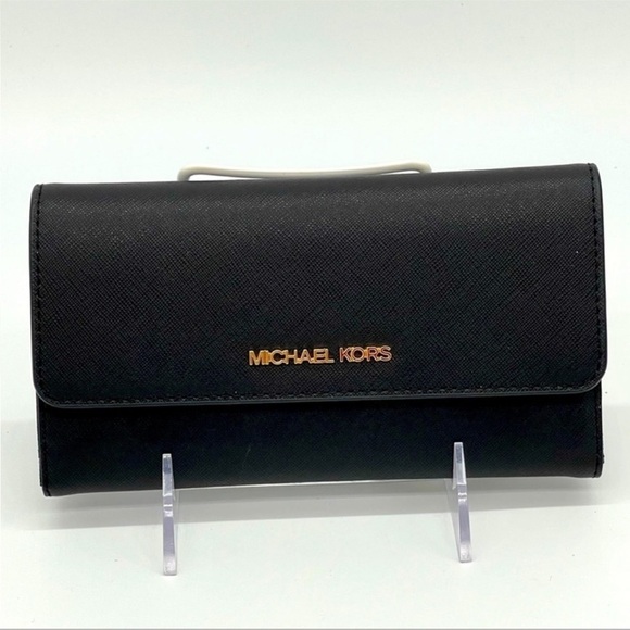 Michael Kors Trifold Wallet Black Leather - Picture 3 of 8